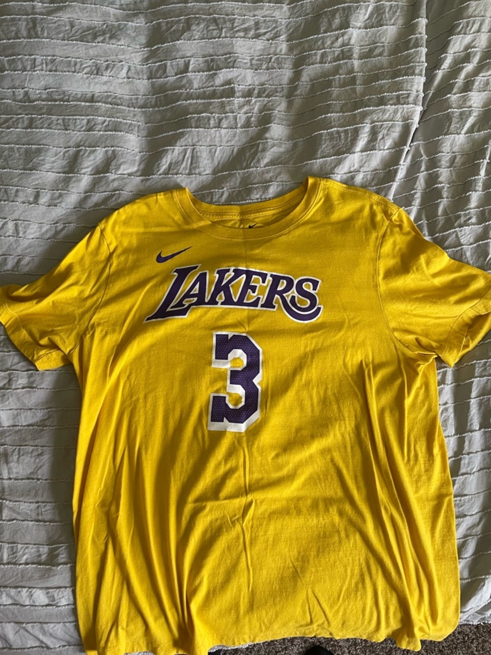 Nike Yellow Los Angeles Lakers #3 Short Sleeve T‑Shirt